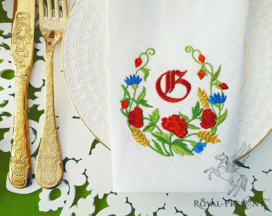 Machine Embroidery Design Floral Blank by RoyalPresentEmb on Etsy