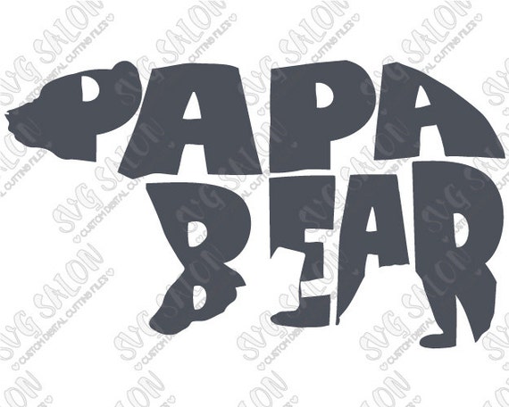Download Papa Bear Word Art Cute Iron On Vinyl Decal Cutting by ...