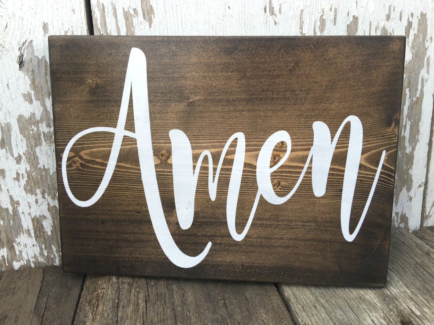 Amen Sign Farmhouse Sign Rustic Wood Sign Inspirational