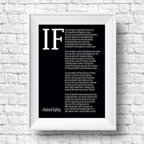 IF Poem Art Print IF Poem by Rudyard Kipling Art by WallBuddy