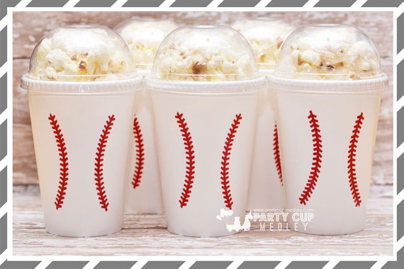 Set of 8, 10 or 12 -Baseball Party-Baseball Party Cups-Popcorn Cups Il_570xn