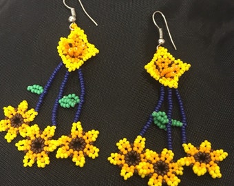 Unique huichol earrings related items | Etsy