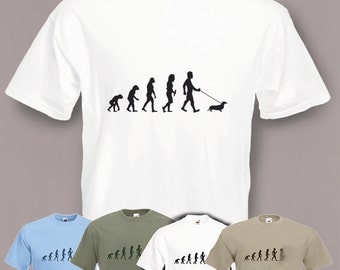 Evolution To Dachshund t-shirt Funny Sausage Dog T-shirt sizes Sm To 2XXL