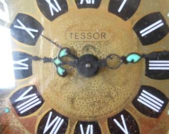 Vintage Retro German TESSOR Folding/Travel Wind Up Alarm Clock. Working
