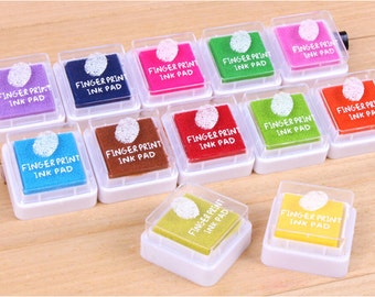 12 Pcs Fingerprint Wedding Tree Ink Pad - Craft Colorful Ink Pad - Fingerprint Inks