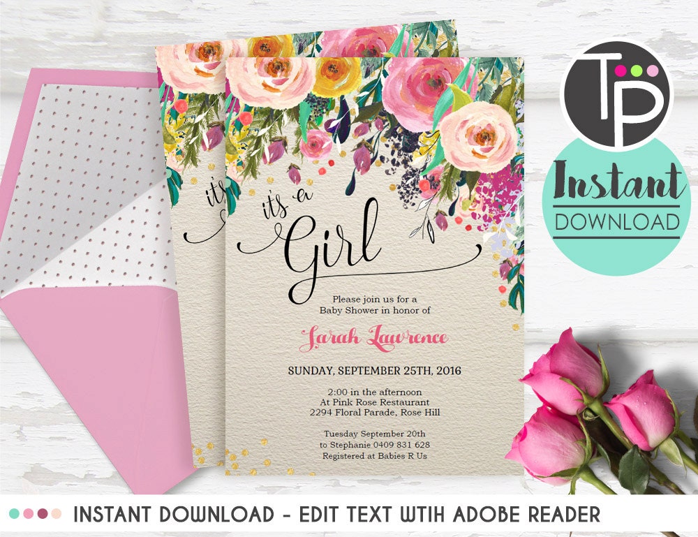 Instant Download Baby Shower Invitations 8