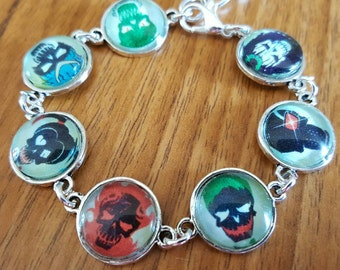 DC Suicide Squad, Harley Quinn, Joker, Deadshot, Enchantress image bracelet