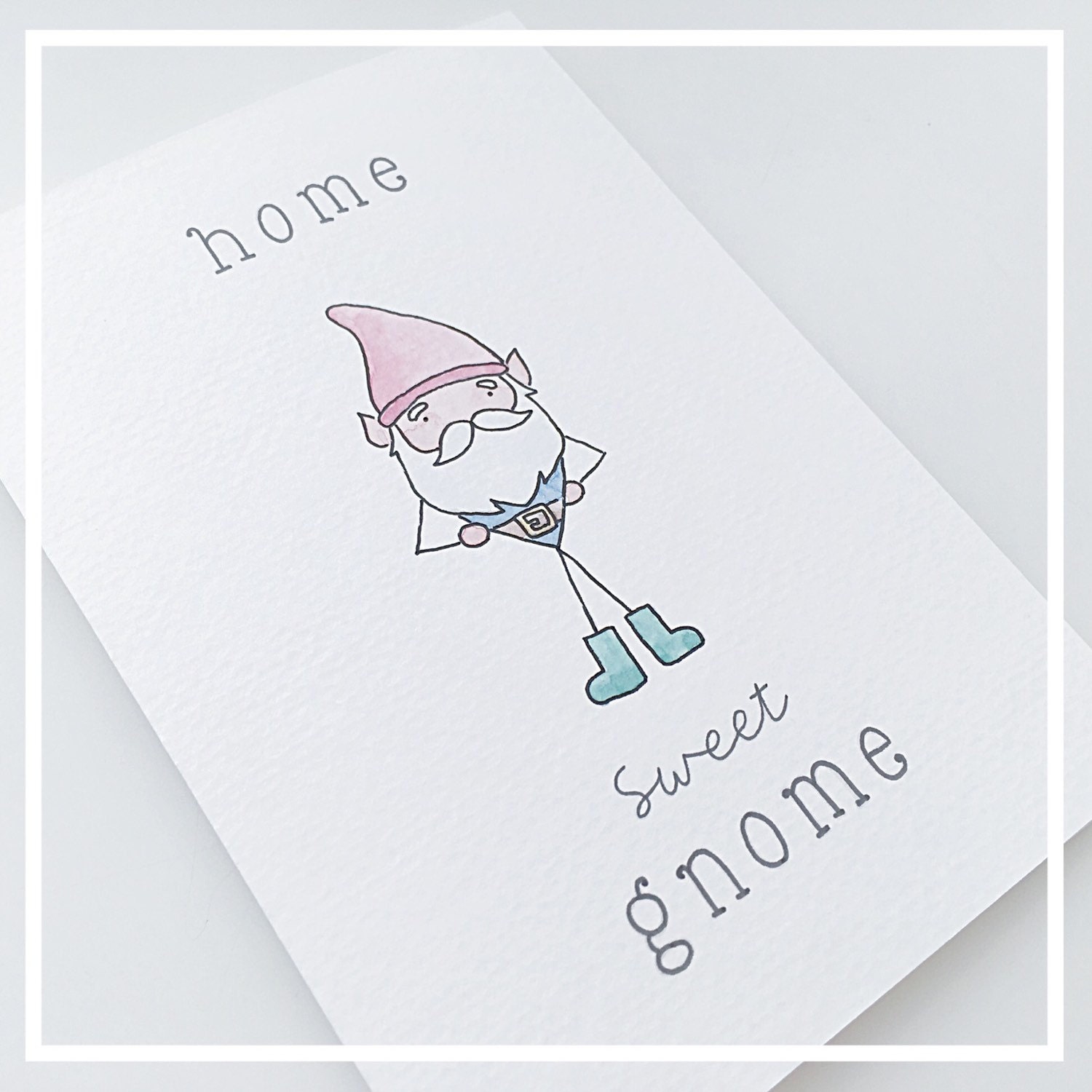 Home Sweet Gnome // housewarming, housewarming card, new home card