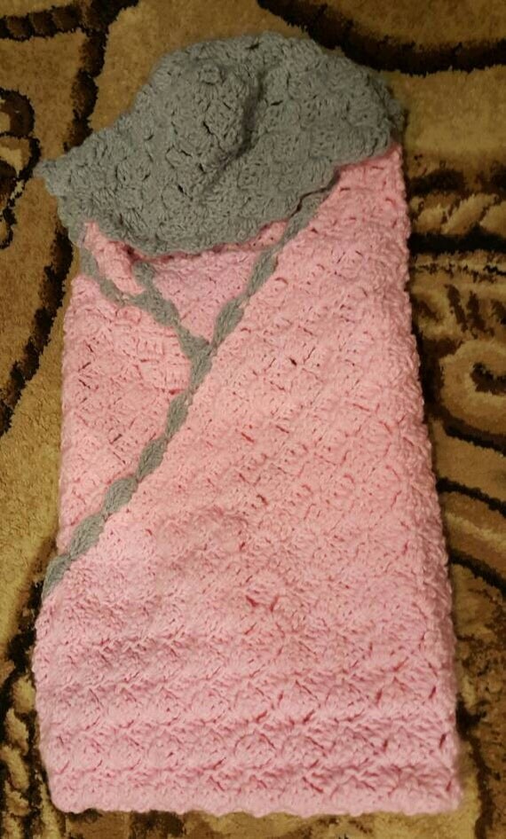 Crochet Baby Wrap Hooded Blanket