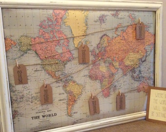 Vintage World Map Wedding Seating Plan