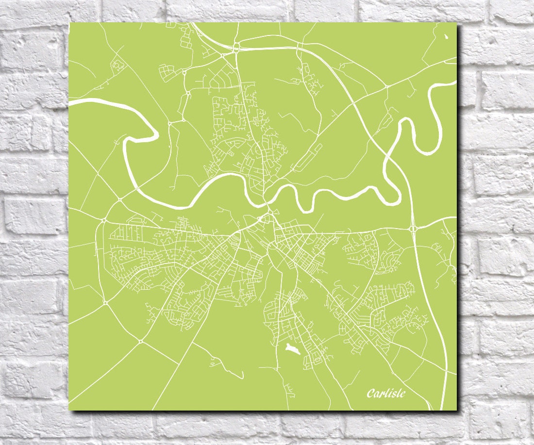 Carlisle Street Map Print Map of Carlisle City Street Map