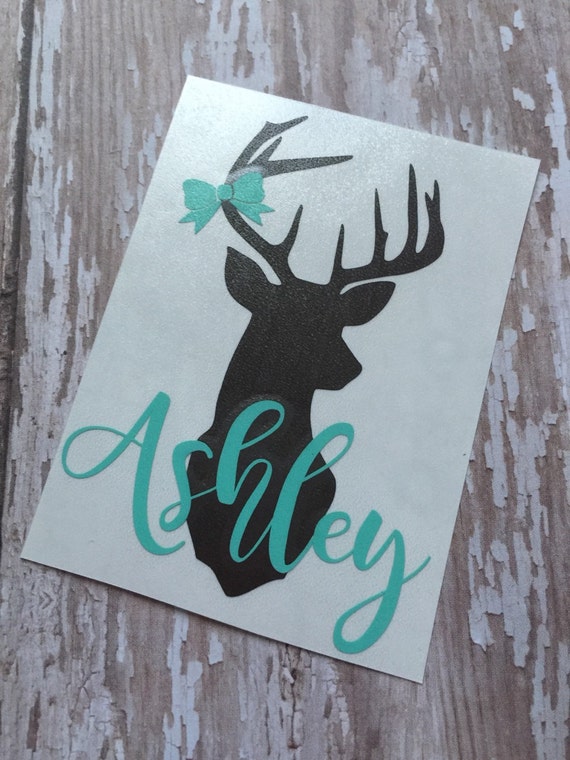 Deer Head Name Decal Name Dear Head Monogrammed Deer Decal