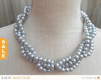 Sale Navy blue pearl necklace great for wedding by MisticPearls