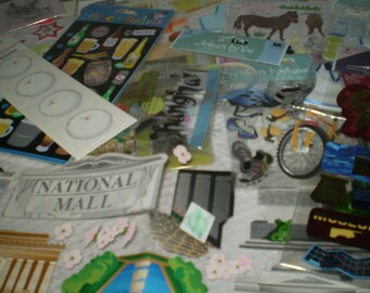 15 Unopened Packages of Scrapbooking Stickers Sports Travel Animals Holidays School Over 100 Pieces