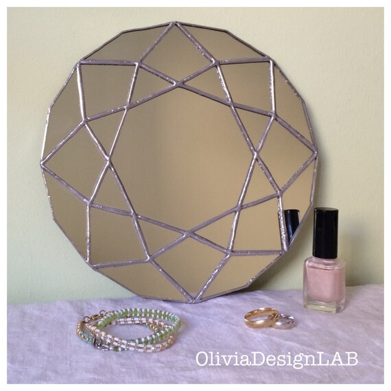 Vanity Little Mirror Round Diamond Shape By OliviaDesignLab   Il 570xN.921614211 N1lc 