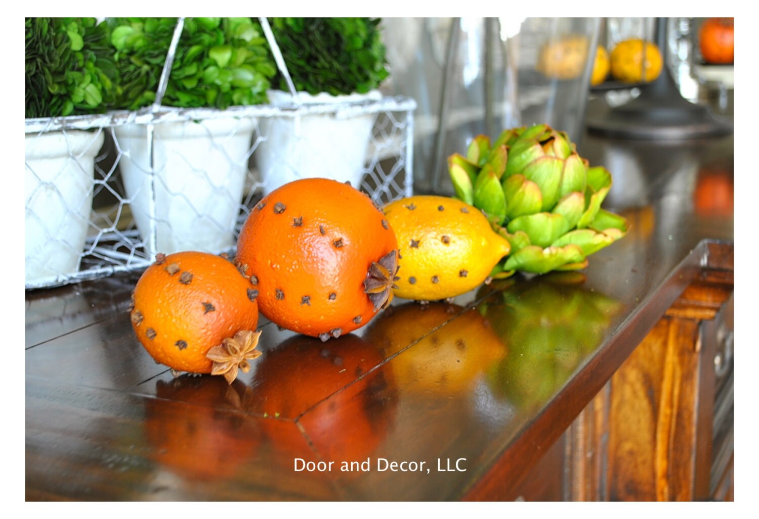 Studded faux fruit vase filler decor lantern fillers rustic