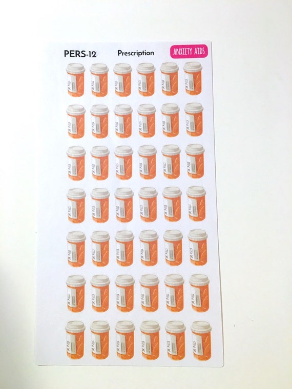 Pill Bottles Medication Prescription Planner Stickers