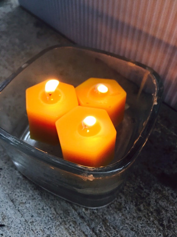 100 Pure Beeswax Tea Light Candleshexagon beeswax tea by beEsom