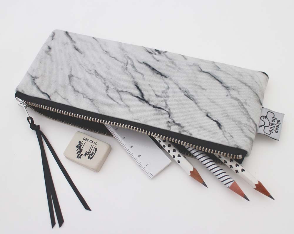 Marble pencil case/Marble pencil pouch/Marble zipper