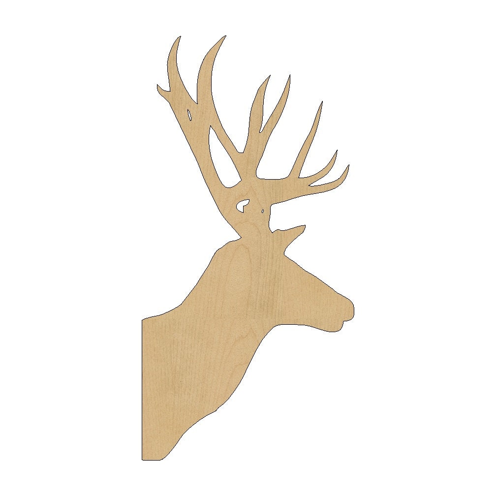 Deer Head Cutout Shape Laser Cut Unfinished Wood Shapes Craft