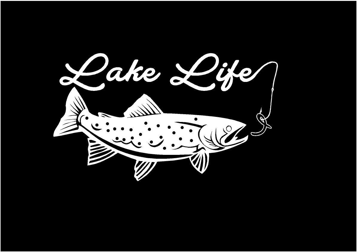 Lake Life Decal Trout decal Fishing Decal Vinyl Decal car