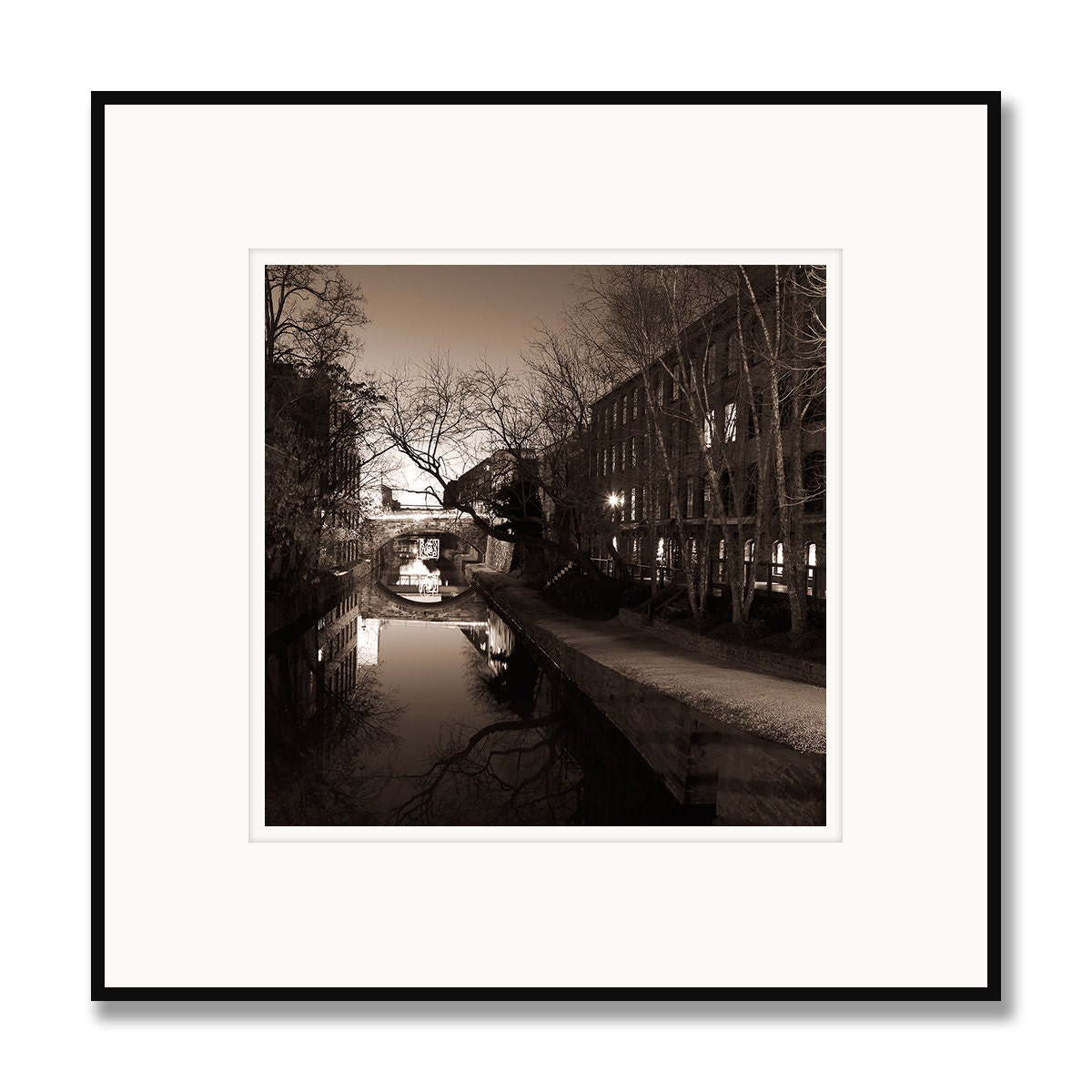 Black and white photography sepia prints C&O Canal