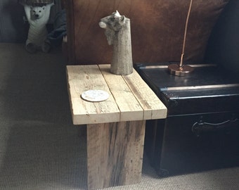 Reclaimed Wood Side Table - scaffold board