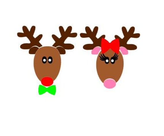 Download Cute Boy/Girl Reindeer SVG Studio 3 DXF EPS ps and pdf