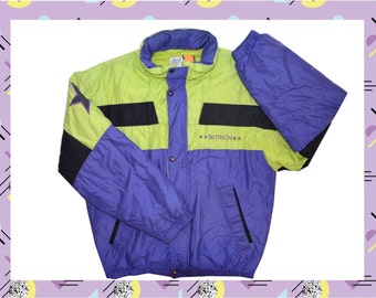 Items similar to 80s OCEAN PACIFIC rainbow nylon jacket SKI coat on Etsy