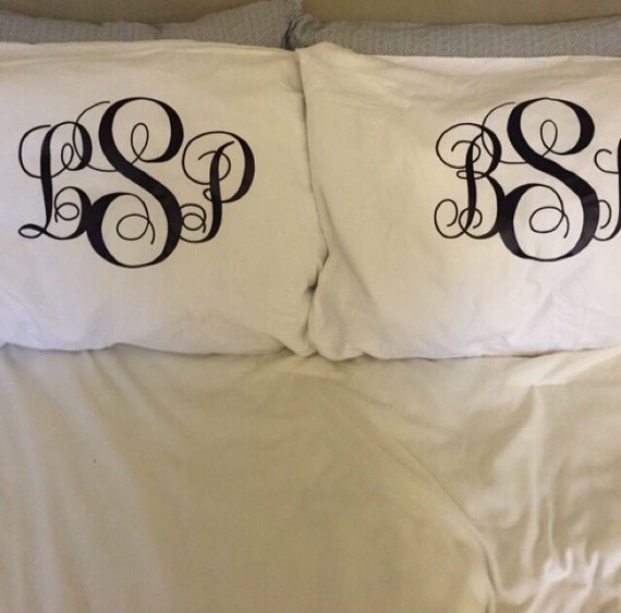 Monogram pillow cases