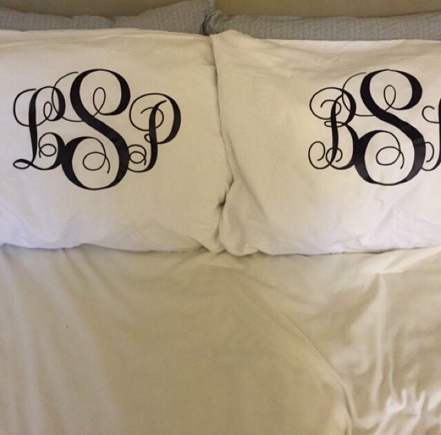 Monogram pillow cases