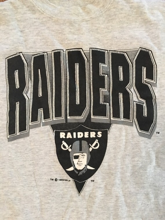 Vintage 90s 1992 Oakland Raiders Logo 7 Large Graphic Pullover