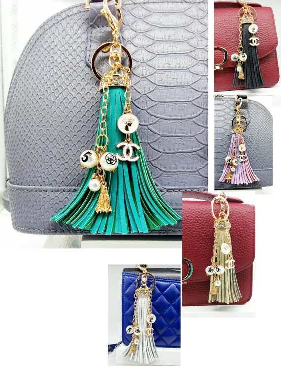 Keychain tasselcharms Chanel styleFashion bag by LotusSupplies