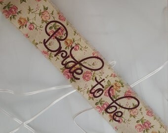 vintage bride to be sash