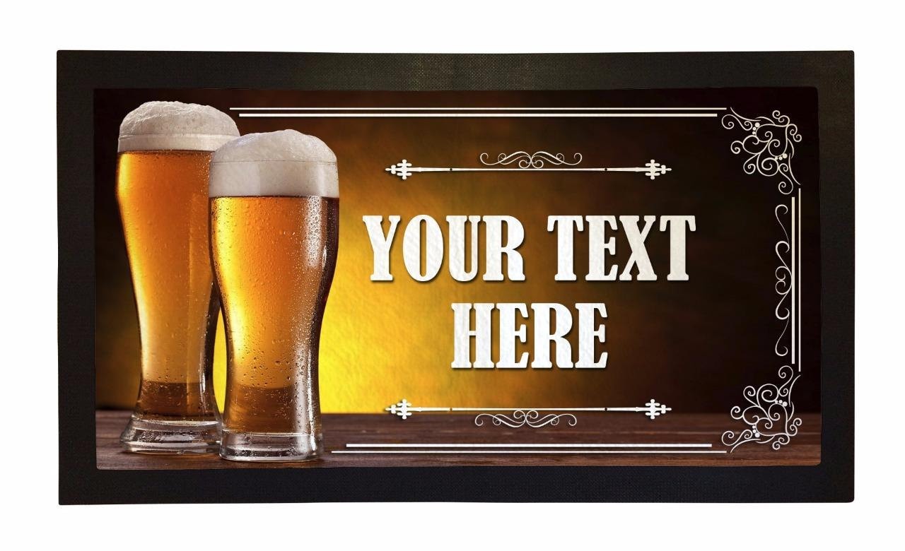 Personalised Bar Runners Lager Beer Home or Pub Bar Mat Spill