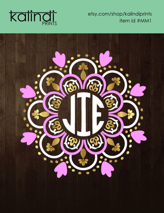 Download 3 colors Mandala Monogram frame mandala svg svg file svg