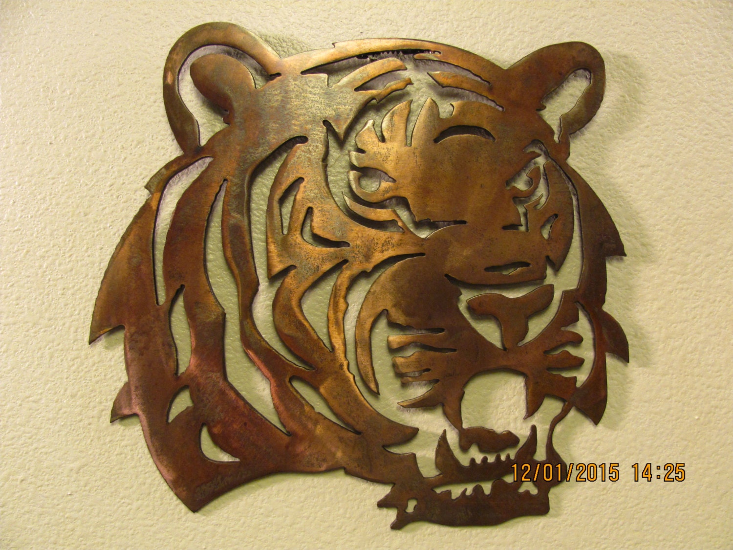 Tiger Head Metal Wall Art