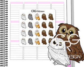 Kawaii Owl Stickers | Planner Erin Condren Plum Planner Filofax Sticker