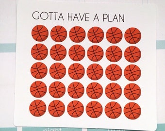 Planner Stickers Basketball for Erin Condren, Happy Planner, Filofax, Scrapbooking