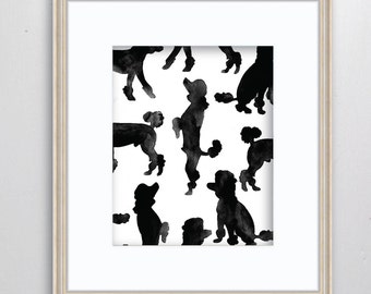 Oodles of Poodles Watercolor Print - SMc. Originals, watercolor painting, modern, whimsy, nursery decor, nursery art, nursery print, decor