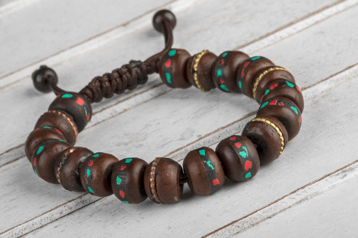 Bodhi Seed Wrist Mala Bracelet Men Bead Bracelet Wood Bead