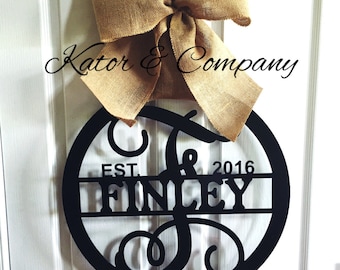 Metal Door Hanging~~Wall Hanging~~Metal Sign~~Personalized~~Wedding Gift~~Housewarming Gift