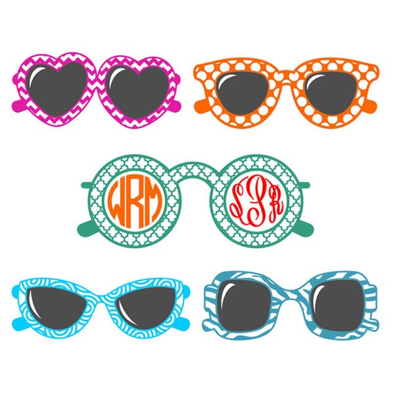 Download Sunglasses Cuttable Design Pack Monogram SVG DXF EPS use