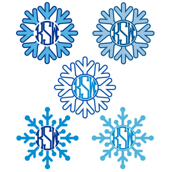 Download Snow Flake Winter Monogram Cuttable Design Snowflake SVG DXF