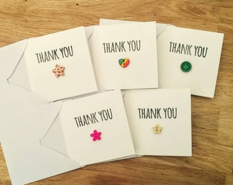 Pack of 5 handmade thank you cards