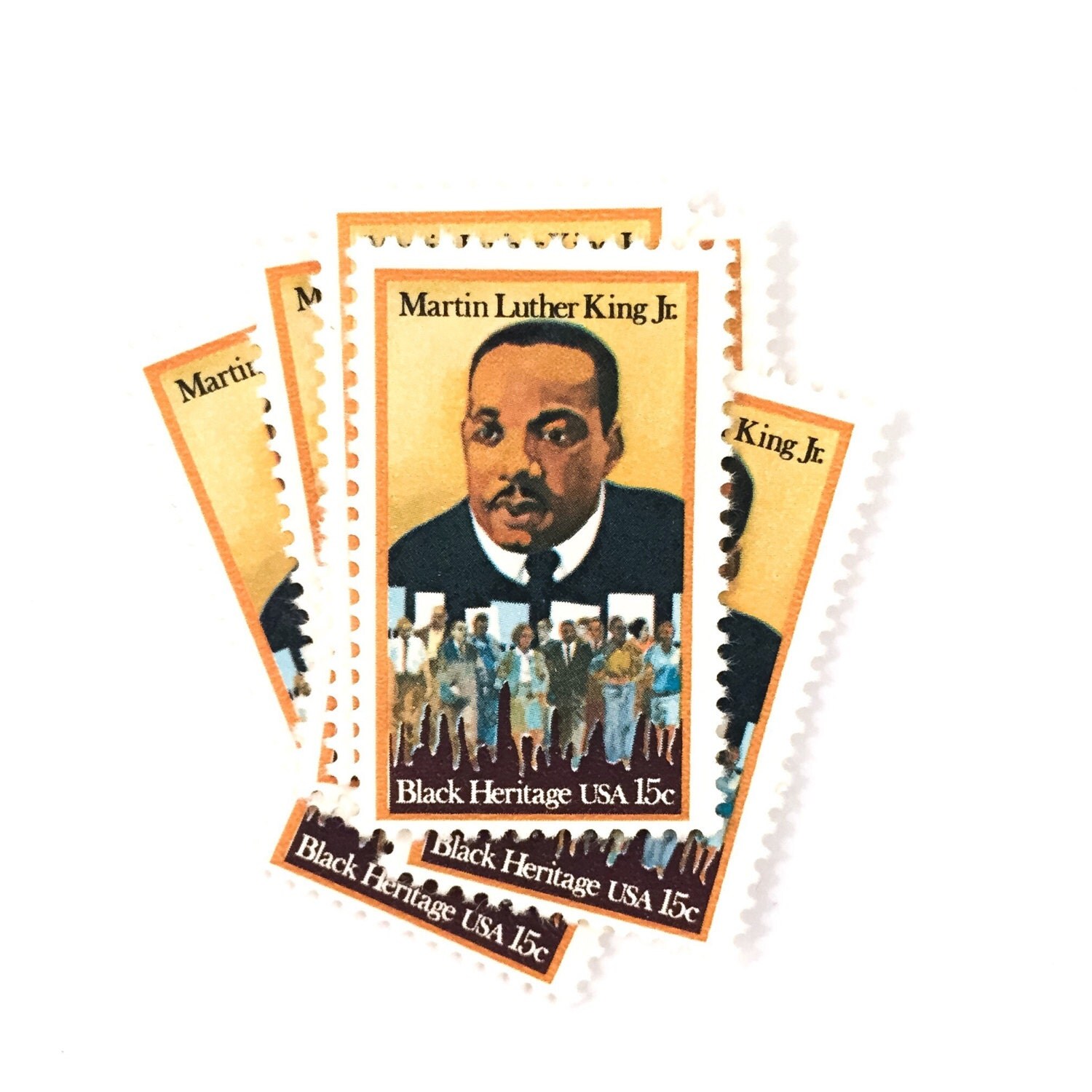 5 x Martin Luther King Jr. UNused 15 cents US Postage Stamps