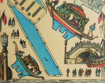 Pellerin Imagerie D’Epinal-No 617 Venise Palais Ducal ANTIQUE Paper Model print toy original antique // Venice