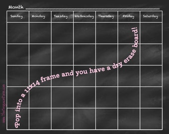 Chalkboard calendar | Etsy