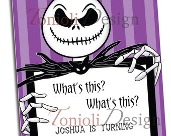 Printable Nightmare Before Christmas Party Invite | INSTANT DOWNLOAD | DIY Editable Text | Jack Skellington | Word/Pages