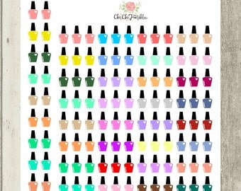 Nail Polish stickers for Erin Condren, Happy Planner, Filofax, Kikki.K {INSTANT DOWNLOAD}